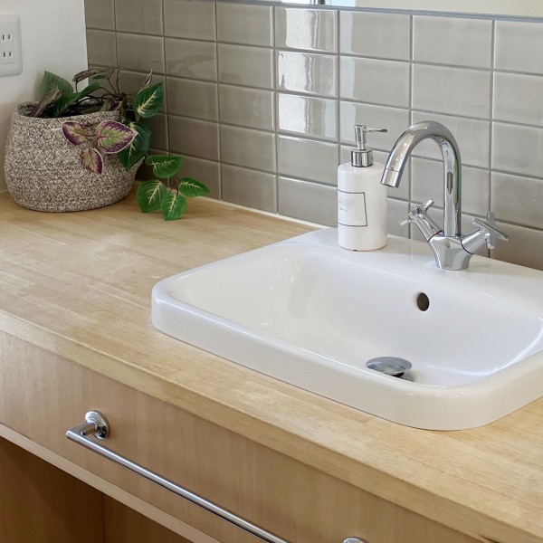 大府市の分譲住宅で生活ストレスになりやすい、洗面と脱衣の兼用設計